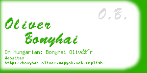 oliver bonyhai business card